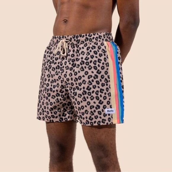 Duvin Design Men’s Cheetah Disco Swim Short - Picture 1 of 10